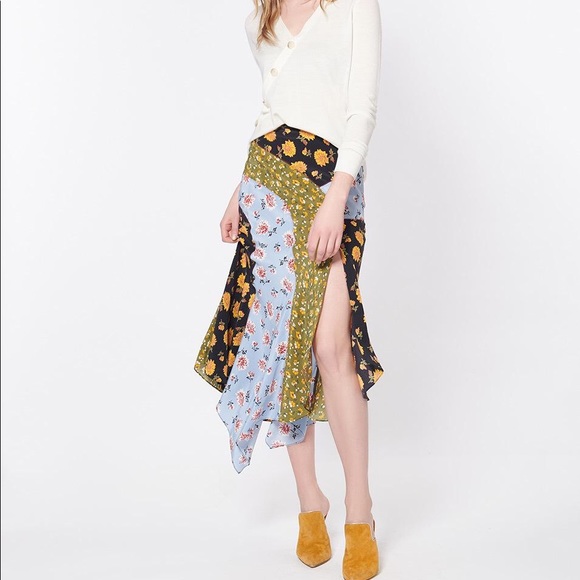 Veronica Beard Dresses & Skirts - Veronica Beard Silk Patchwork Handkerchief Scarf Skirt Sz 4